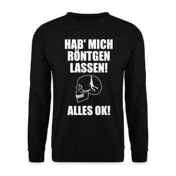 Hab mich röntgen lassen alles Ok Basketball - Unisex Pullover - Schwarz - Vorne - Alina (178cm) & Michal (187cm)