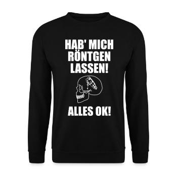 Hab mich röntgen lassen alles Ok Eishockey - Unisex Pullover - Schwarz - Vorne - Alina (178cm) & Michal (187cm)