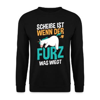 Shit Is When The Fart Weighs What - Unisex Sweatshirt - black - Front - Alina (178cm) & Michal (187cm)