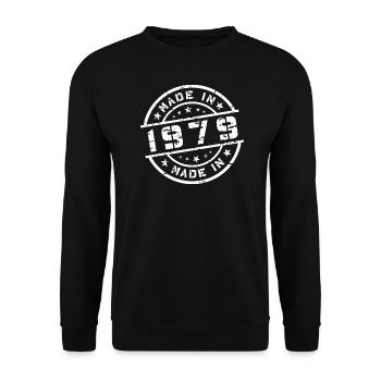 Année de naissance Anniversaire Né en - Fabriqué en 1979 - Sweat-shirt Unisexe - noir - Devant - Alina (178cm) & Michal (187cm)