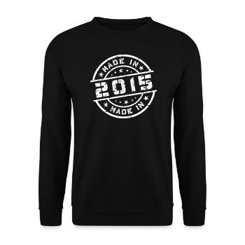 Année de naissance Anniversaire Né en - Fabriqué en 2015 - Sweat-shirt Unisexe - noir - Devant - Alina (178cm) & Michal (187cm)