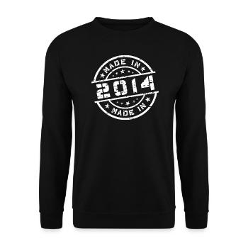 Année de naissance Anniversaire Né(e) en 2014 - Sweat-shirt Unisexe - noir - Devant - Alina (178cm) & Michal (187cm)