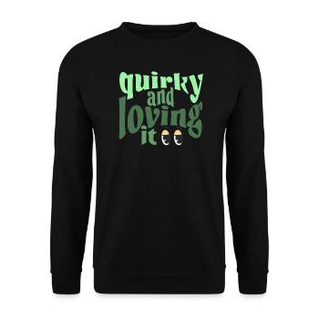 Excentrique et j’adore le vert - Sweat-shirt Unisexe - noir - Devant - Alina (178cm) & Michal (187cm)