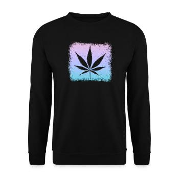 Kiffen Kiffer Weed Gras Stoner - Unisex Pullover - Schwarz - Vorne - Alina (178cm) & Michal (187cm)