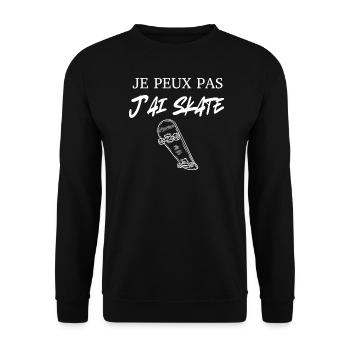 je peux pas j'ai skate - Sweat-shirt Unisexe - noir - Devant - Alina (178cm) & Michal (187cm)