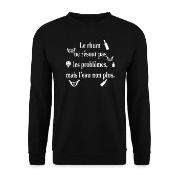 Papa Papa Rum Humor Witz Geschenk Lieblingsbier - Unisex Pullover - Schwarz - Vorne - Alina (178cm) & Michal (187cm)