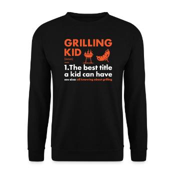 Griller Kid Définition Grillades - Sweat-shirt Unisexe - noir - Devant - Alina (178cm) & Michal (187cm)