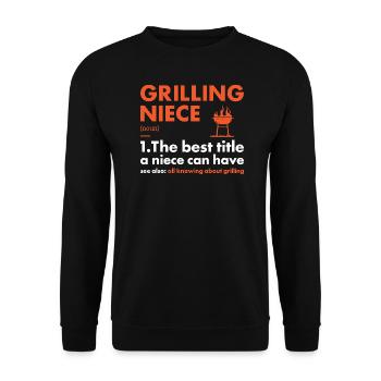 Griller Nièce Définition Grillades - Sweat-shirt Unisexe - noir - Devant - Alina (178cm) & Michal (187cm)