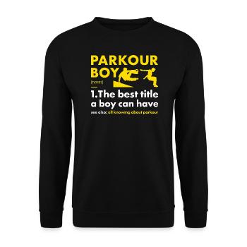 Traceur Boy Definition Parkour - Unisex Pullover - Schwarz - Vorne - Alina (178cm) & Michal (187cm)