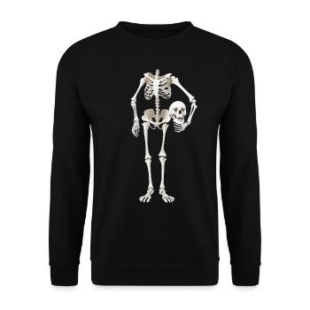 Skeleton Costume Skull Skull - Unisex Sweatshirt - black - Front - Alina (178cm) & Michal (187cm)