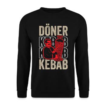 Döner Kebap - Unisex Pullover - Schwarz - Vorne - Alina (178cm) & Michal (187cm)