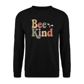 Bee Kind - Unisex Pullover - Schwarz - Vorne - Alina (178cm) & Michal (187cm)