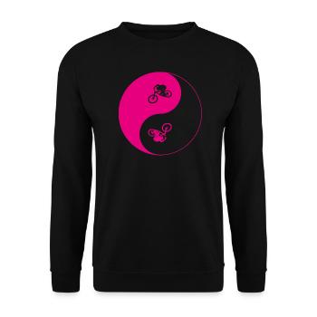 biken - yin yang - Unisex Pullover - Schwarz - Vorne - Alina (178cm) & Michal (187cm)