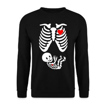 Maman et bébé : Heartbeat Love - Sweat-shirt Unisexe - noir - Devant - Alina (178cm) & Michal (187cm)