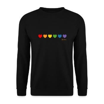 rainbow heart just love LGBT lgbtqi queer - Unisex Sweatshirt - black - Front - Alina (178cm) & Michal (187cm)