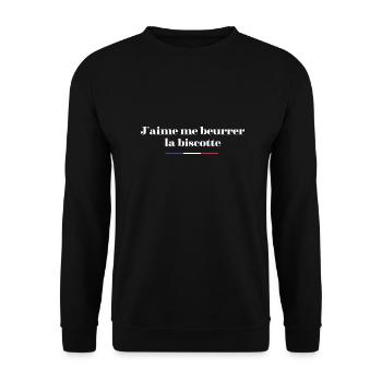 J'aime me beurrer la biscotte - Sweat-shirt Unisexe - noir - Devant - Alina (178cm) & Michal (187cm)