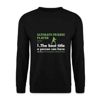 Sport Player Definition Ultimate Frisbee - Unisex Pullover - Schwarz - Vorne - Alina (178cm) & Michal (187cm)