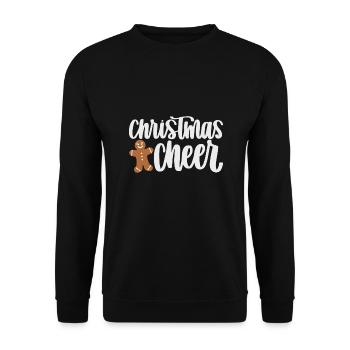 Gingerbread Christmas CHEER Happy Holiday Fun - Unisex Sweatshirt - black - Front - Alina (178cm) & Michal (187cm)