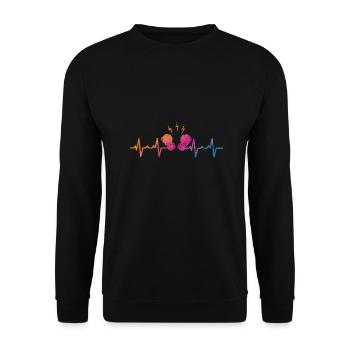 Battement de cœur de la boxe - Sweat-shirt Unisexe - noir - Devant - Alina (178cm) & Michal (187cm)