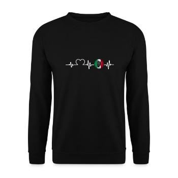 Italien Italiener Herzschlag Vaffanculo - Unisex Pullover - Schwarz - Vorne - Alina (178cm) & Michal (187cm)