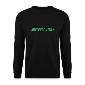 Vegan Alphabet végétalien Dicton Humour - Sweat-shirt Unisexe - noir - Devant - Alina (178cm) & Michal (187cm)