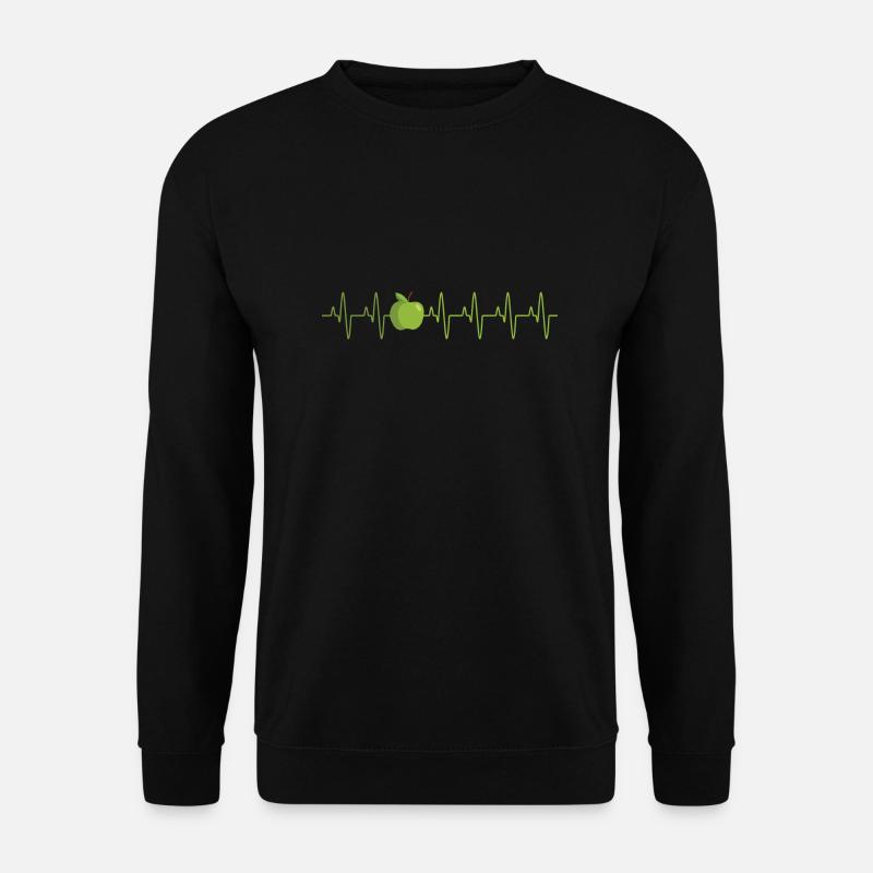 Apfel Herzschlag Obst Geschenk Vegan - Unisex Pullover - Schwarz