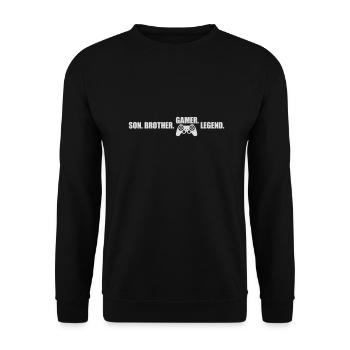 son brother gamer legend - Unisex Pullover - Schwarz - Vorne - Alina (178cm) & Michal (187cm)