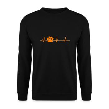 Pfote herzschlag haustier tatze - Unisex Pullover - Schwarz - Vorne - Alina (178cm) & Michal (187cm)