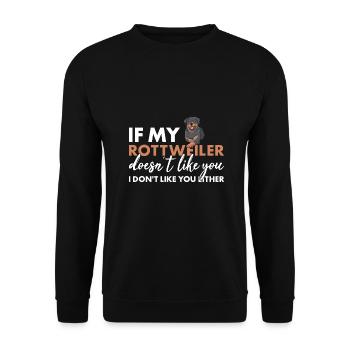 If My Rottweiler Doesn't Like You - Unisex Pullover - Schwarz - Vorne - Alina (178cm) & Michal (187cm)