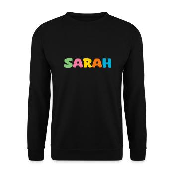 Name - Sarah - Unisex Sweatshirt - black - Front - Alina (178cm) & Michal (187cm)
