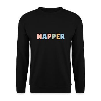 colourful nap slogan, gift for tired parents - Unisex Sweatshirt - black - Front - Alina (178cm) & Michal (187cm)