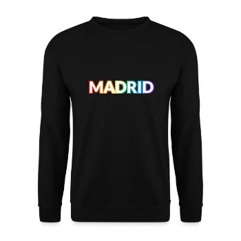 Texte arc-en-ciel gay de Madrid - Sweat-shirt Unisexe - noir - Devant - Alina (178cm) & Michal (187cm)