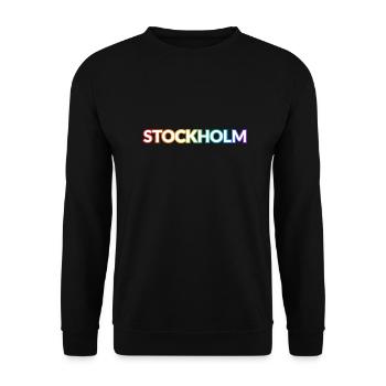 Stockholm Schweden Regenbogen LGBTQ Gay Pride - Unisex Pullover - Schwarz - Vorne - Alina (178cm) & Michal (187cm)
