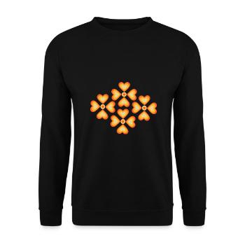 70s Flower Pattern Retro Hippie Flowers Power - Unisex Sweatshirt - black - Front - Alina (178cm) & Michal (187cm)