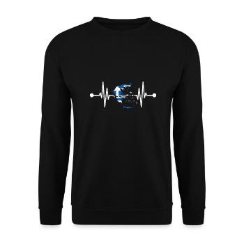 Battement de cœur grec Grèce - Sweat-shirt Unisexe - noir - Devant - Alina (178cm) & Michal (187cm)
