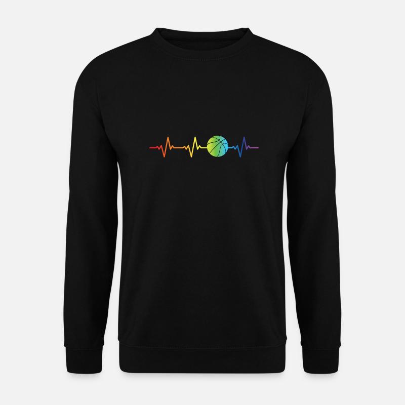 Basketball Herzschlag in Regenbogen LGBTQ Farben - Unisex Pullover - Schwarz