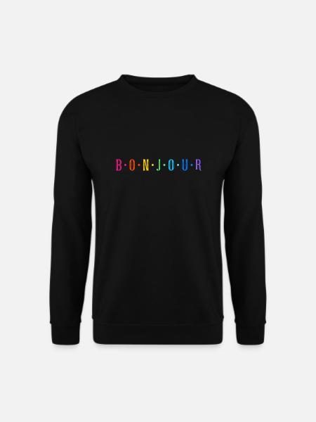 Bonjour - multicolore - LGBT style - Sweat-shirt Unisexe - noir