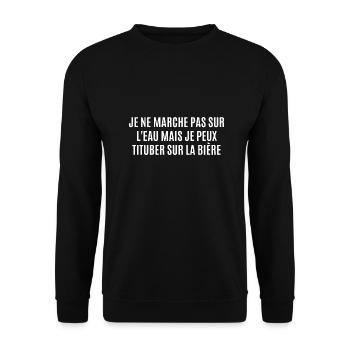 je peux tituber sur la bière - Sweat-shirt Unisexe - noir - Devant - Alina (178cm) & Michal (187cm)