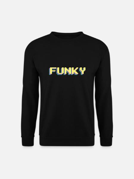 Funky 90er Pixel Wort Bunt - Unisex Pullover - Schwarz