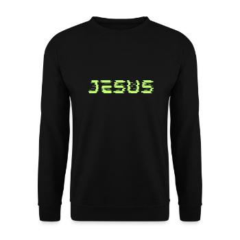Jesus Grün - Unisex Pullover - Schwarz - Vorne - Alina (178cm) & Michal (187cm)