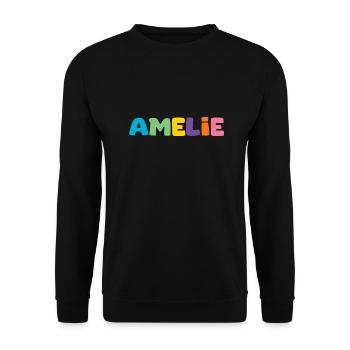 Name - Amelie - Unisex Pullover - Schwarz - Vorne - Alina (178cm) & Michal (187cm)