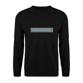 Fuerteventura Schriftzug hellblau - Unisex Pullover - Schwarz - Vorne - Alina (178cm) & Michal (187cm)