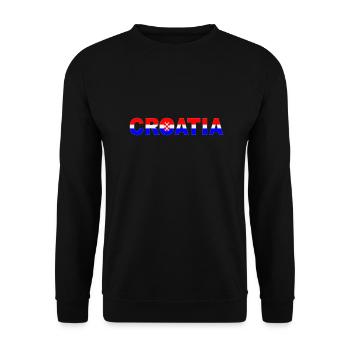 croatia logo SAMO http://WWW.CROATIAN-TEAM.de - Unisex Pullover - Schwarz - Vorne - Alina (178cm) & Michal (187cm)