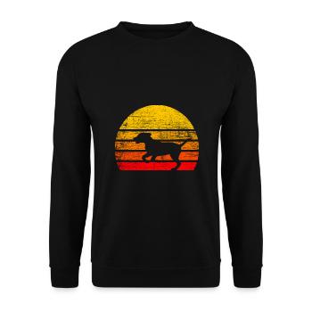 Sunset dog gift dog love - Unisex Sweatshirt - black - Front - Alina (178cm) & Michal (187cm)