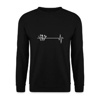 Kosmetik Make Up Herzschlag Puls Motiv - Unisex Pullover - Schwarz - Vorne - Alina (178cm) & Michal (187cm)