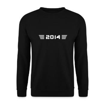 Année de naissance Anniversaire Born In - Fabriqué en 2014 - Sweat-shirt Unisexe - noir - Devant - Alina (178cm) & Michal (187cm)