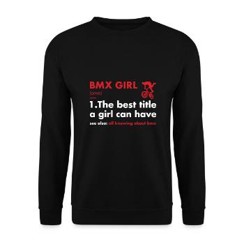 Sport Girl Definition BMX - Unisex Sweatshirt - black - Front - Alina (178cm) & Michal (187cm)