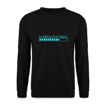 Ladebildschirm - Retro Gaming Design - Unisex Pullover - Schwarz - Vorne - Alina (178cm) & Michal (187cm)