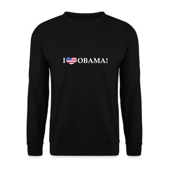 I <3 Obama - Unisex Sweatshirt - black - Front - Alina (178cm) & Michal (187cm)