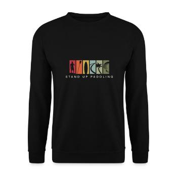 vintage retro SUP Stand Up Paddling - Sweat-shirt Unisexe - noir - Devant - Alina (178cm) & Michal (187cm)